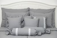 Krepové posteľné prádlo jednofarebné šedé