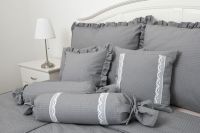 Krepové posteľné prádlo jednofarebné šedé