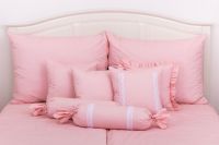 Krepové posteľné prádlo jednofarebné svetlo ružovej farby