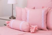Krepové posteľné prádlo jednofarebné svetlo ružovej farby