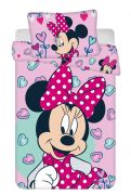 Bavlnené obliečky do detskej postieľky Disney Minnie Pink 02 baby | 1x 135/100, 1x 60/40