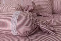 Krepové posteľné prádlo so vzorom průžku ružovej farby
