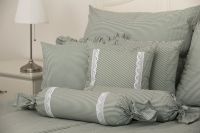 Krepové posteľné prádlo so vzorom průžku olivovej farby