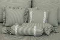 Krepové posteľné prádlo so vzorom průžku olivovej farby | 1x 140/200, 1x 90/70