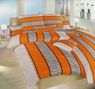 Bavlnené obliečky oražnovej farby so šedou Safari oranžové Dadka