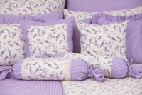 Posteľné prádlo so vzorom levandule, bavlna,fialová farba
