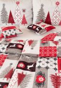 Vianočné flanelové obliečky Christmas Joy bielo-červené Matějovský