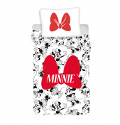 Pekné bavlnené obliečky pre deti Minnie red bow | 1x 140/200, 1x 90/70