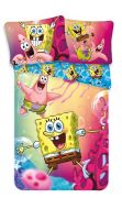 Pekné bavlnené obliečky pre deti Sponge Bob blue | 1x 140/200, 1x 90/70