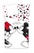 Detské bavlnené obliečky Mickey and Minnie "Love 04" | 1x 140/200, 1x 90/70