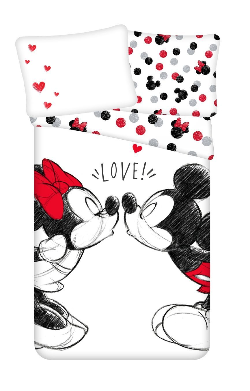 Detské bavlnené obliečky Mickey and Minnie "Love 04" Jerry Fabrics