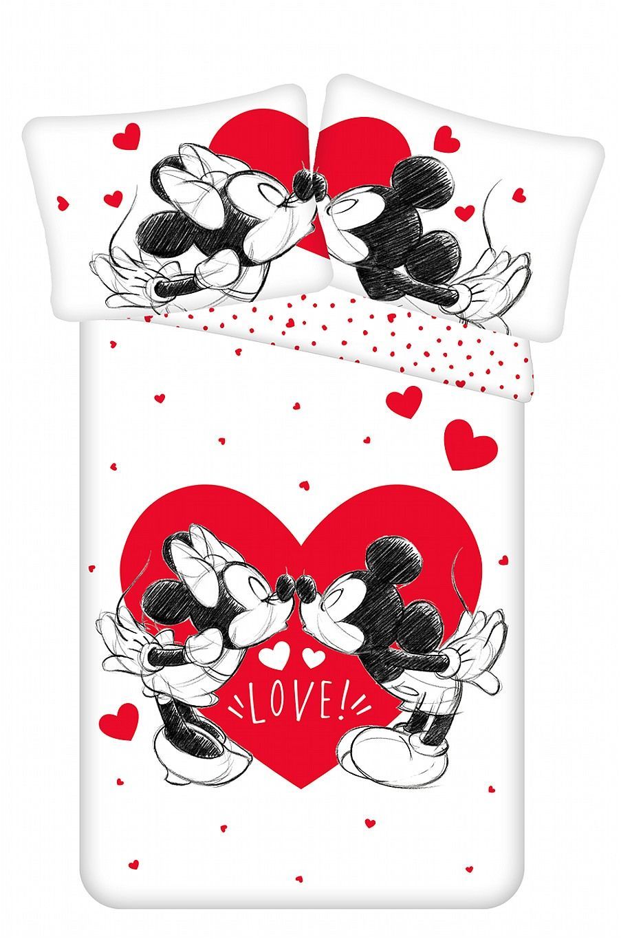 Detské bavlnené obliečky Mickey and Minnie "Love 05" Jerry Fabrics