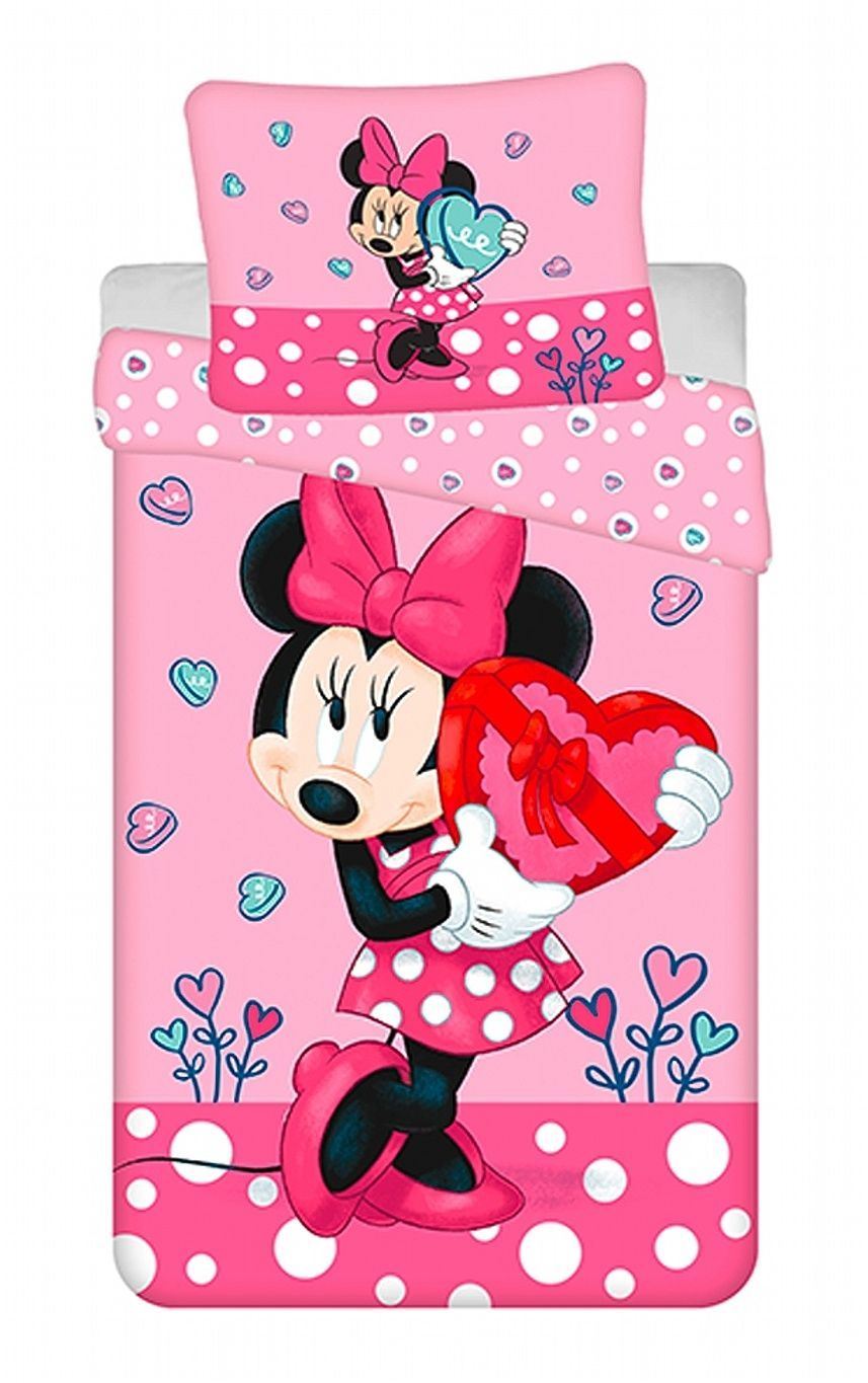 Obliečky Minnie ružová so srdcom "Hearts 03" Jerry Fabrics