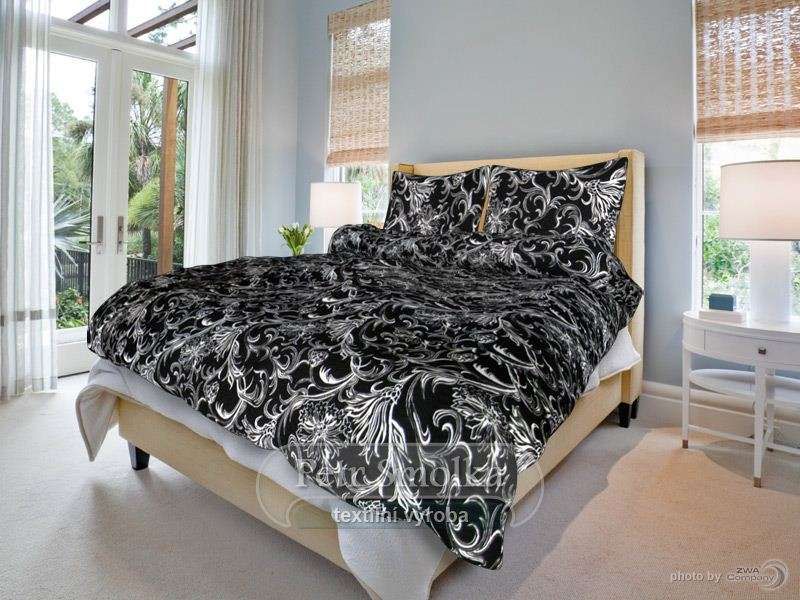 Bavlnené posteľné prádlo čierna smolka
