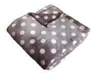 Hebká soft deka šedej farby s ružovými bodkami | 150/100