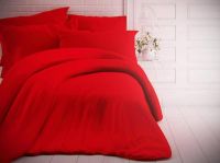 Červené jednofarebné bavlnené obliečky českej výroby | 1x 140/200, 1x 90/70
