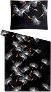 Hrejivé obliečky z mikroflanelu čierne Púpavy drobné čierne | 1x 140/200, 1x 90/70